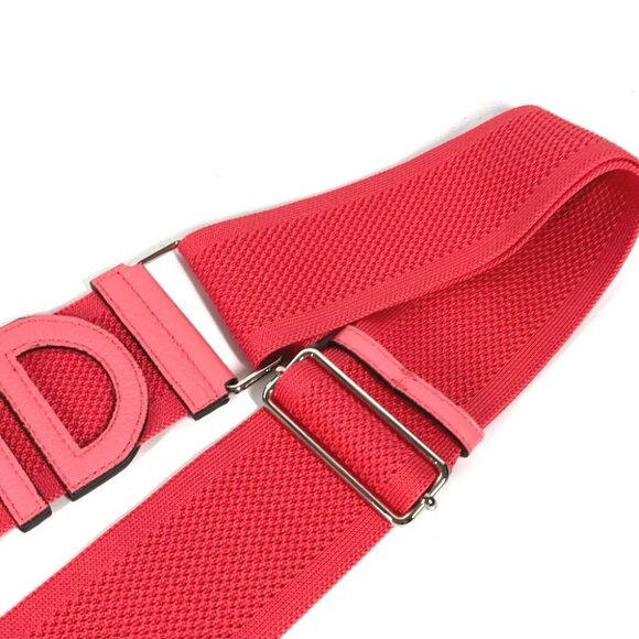 FENDI Strap you mesh logo Shoulder strap Leather/Canvas pink Unused - Picture 6 of 7